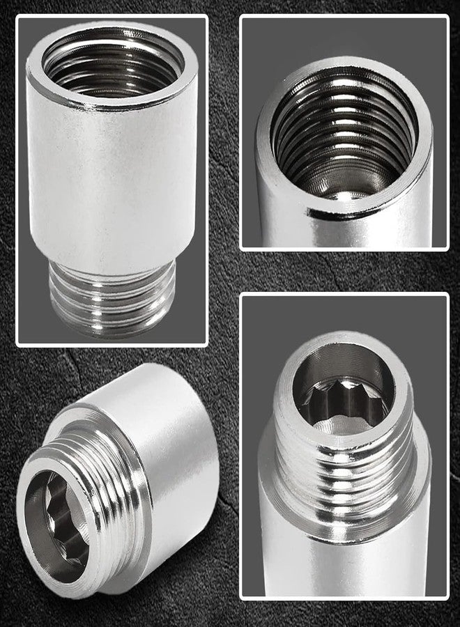 Imaashi Stainless Steel Chrom Finished Extension Nipple for Bathroom Fittings Durable Pipe Connector for Plumbing, Tap, Shower, and Geyser Installations Etc - (1.5 inch - Pack of 2) - Image 3